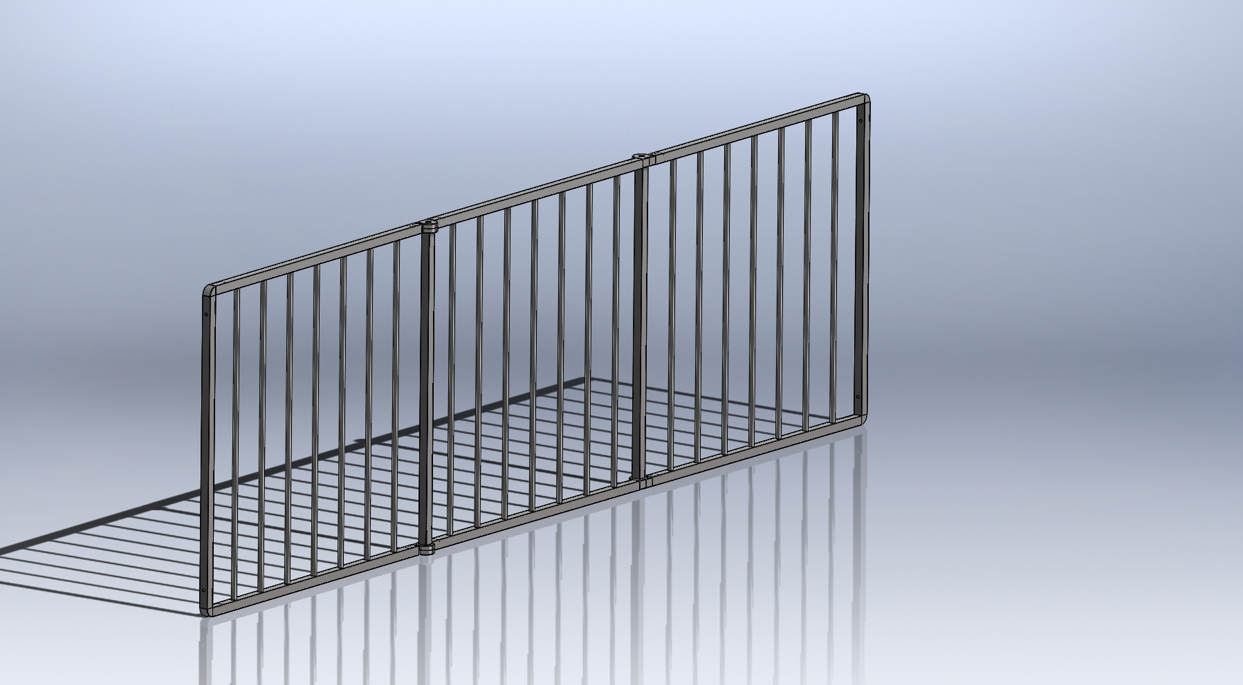 Folding fence 3 parts